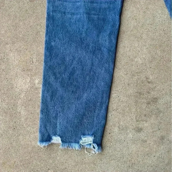 Women’s Flamingo Ankle Cropped Destressed High Waist Deniem Jeans Medium/28 - Picture 15 of 16